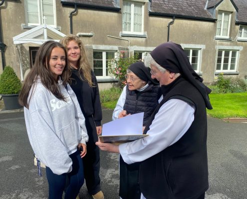 students with Srs Maria and Kathleen